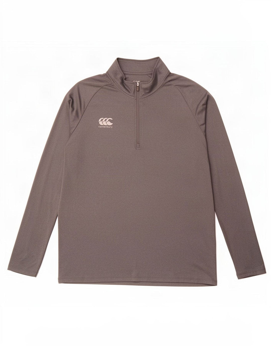 Canterbury - Top da tuta pullover con zip e collo da uomo, grande, in poliestere grigio