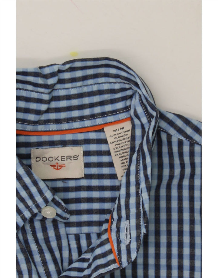 DOCKERS Mens Shirt Medium Blue Gingham Cotton Vintage Dockers and Second-Hand Dockers from Messina Hembry 