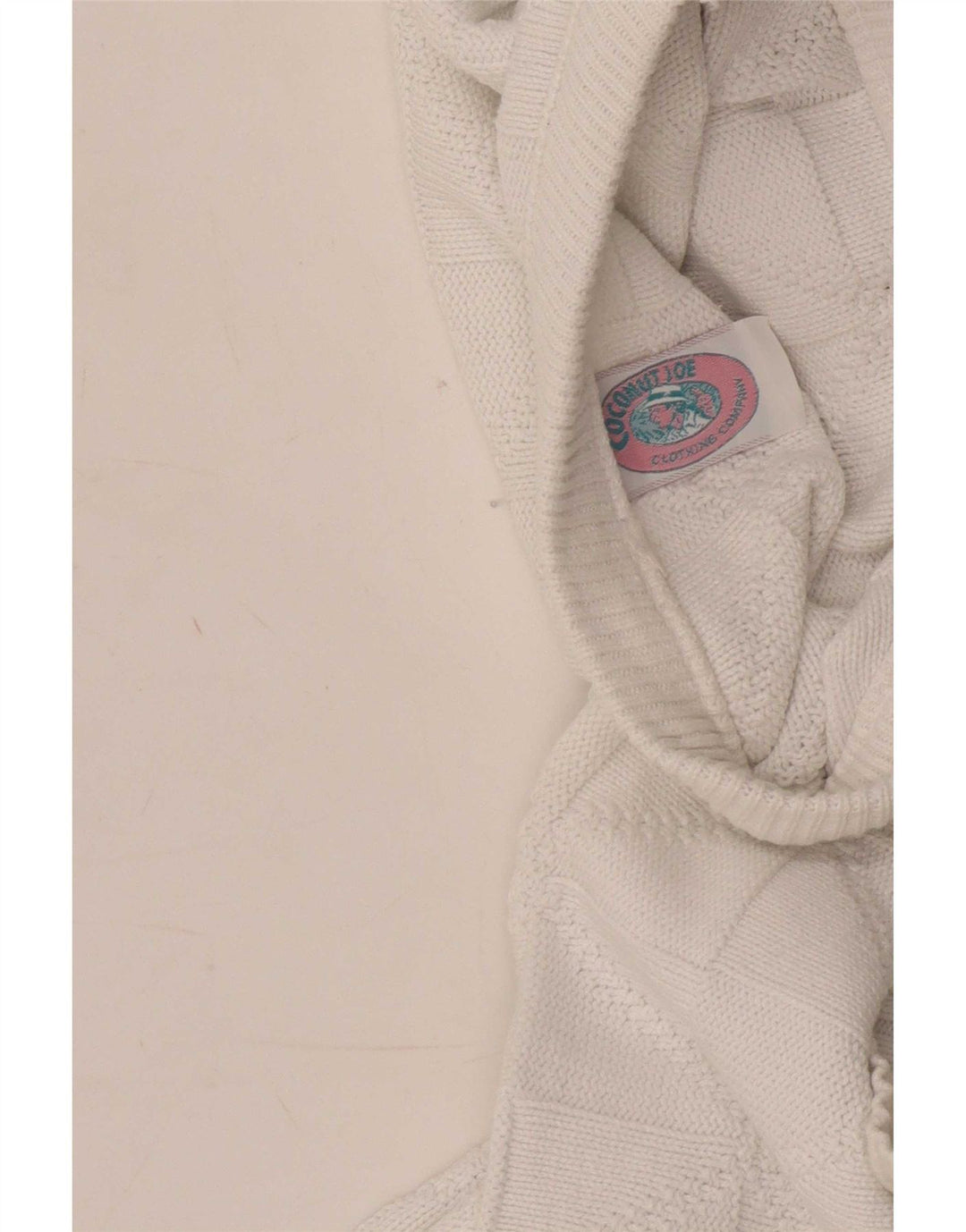 Maglione maglione girocollo vintage da uomo XL bianco