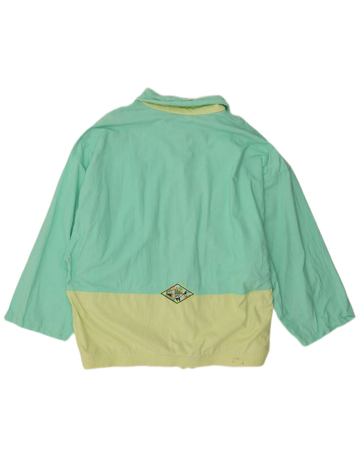 Giacca a vento oversize da donna vintage UK 20 2XL color block verde