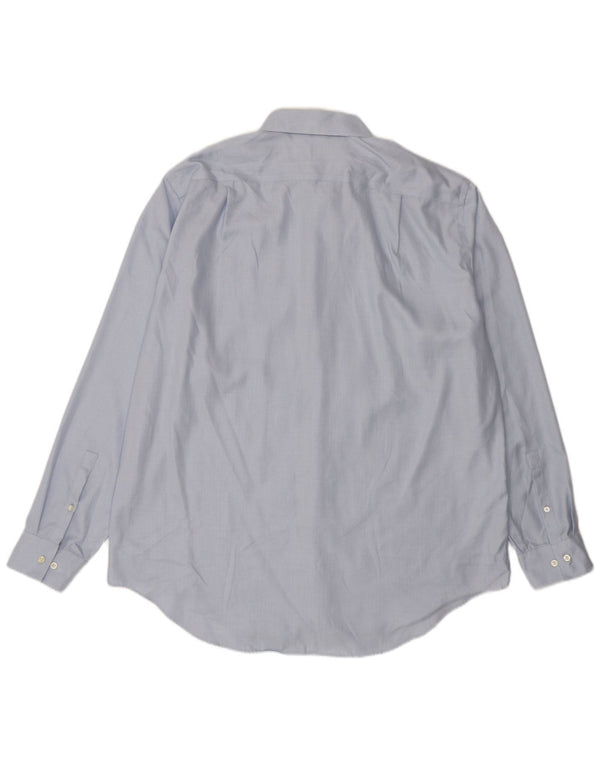 Calvin Klein Mens NON - IRON Slim Shirt Size 18 2XL Blue Cotton