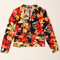 VINTAGE Womens Crop Blazer Jacket IT 40 Small Multicoloured Floral Vintage Vintage and Second-Hand Vintage from Messina Hembry 