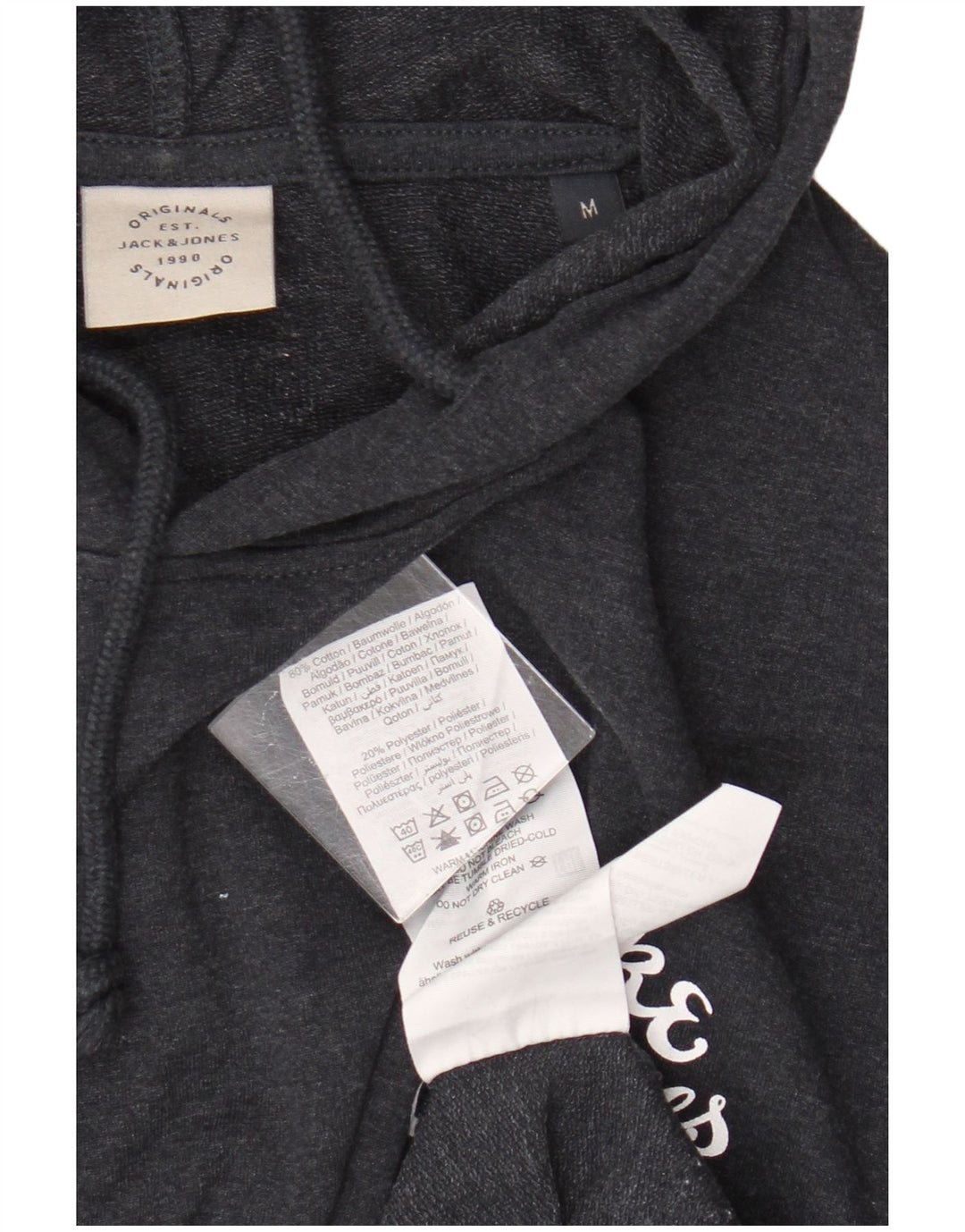 Maglione con cappuccio da uomo Jack & Jones medio in cotone blu navy