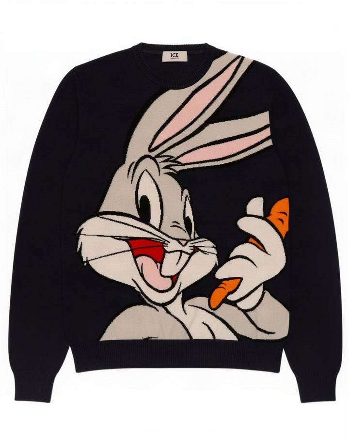 Iceberg Uomo Bugs Bunny Graphic Maglione girocollo maglione blu navy medio