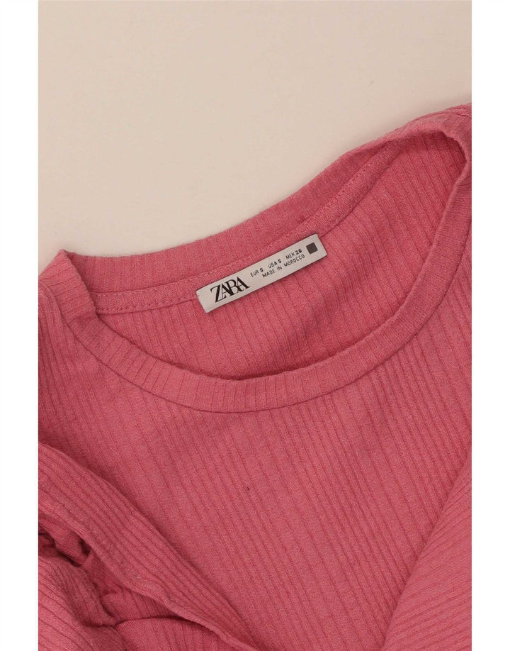 Top corto in camicetta corta da donna Zara UK 8 piccolo rosa