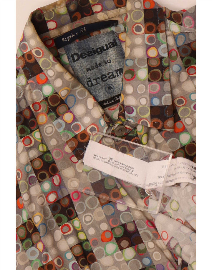 Camicia Desigual da uomo vestibilità regolare in cotone a quadri multicolore medio