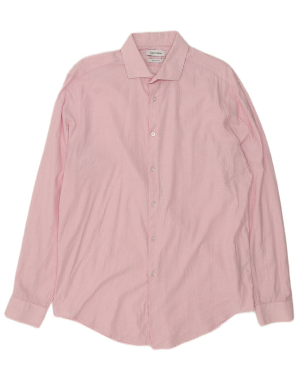 Camicia slim fit da uomo Calvin Klein taglia 16 1/2 grande cotone rosa