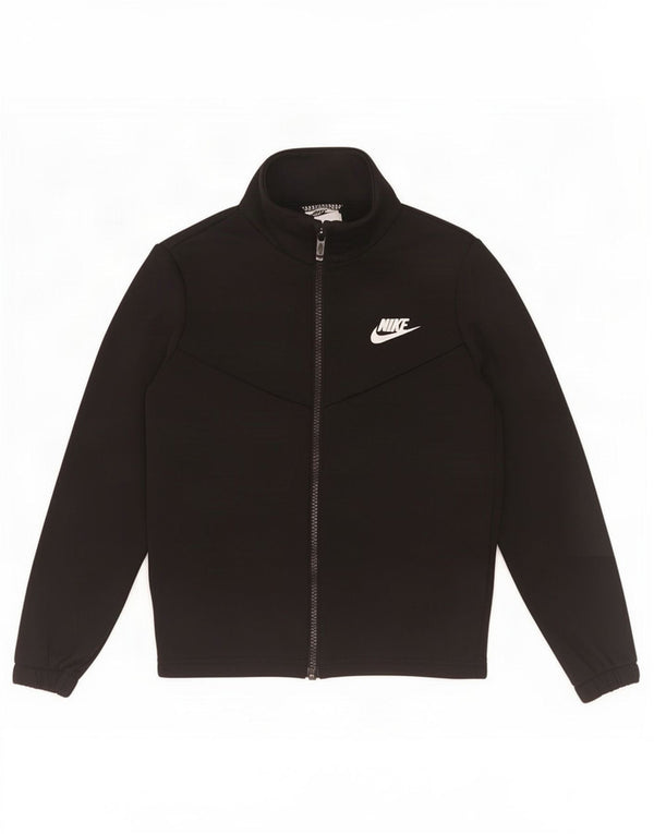 Giacca da ginnastica grafica Nike da ragazzo, 8-9 anni, piccola, in poliestere nero