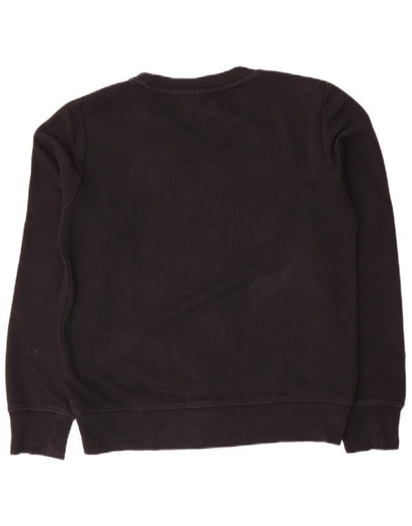 Felpa con grafica Champion da donna, maglione UK 14, cotone nero medio