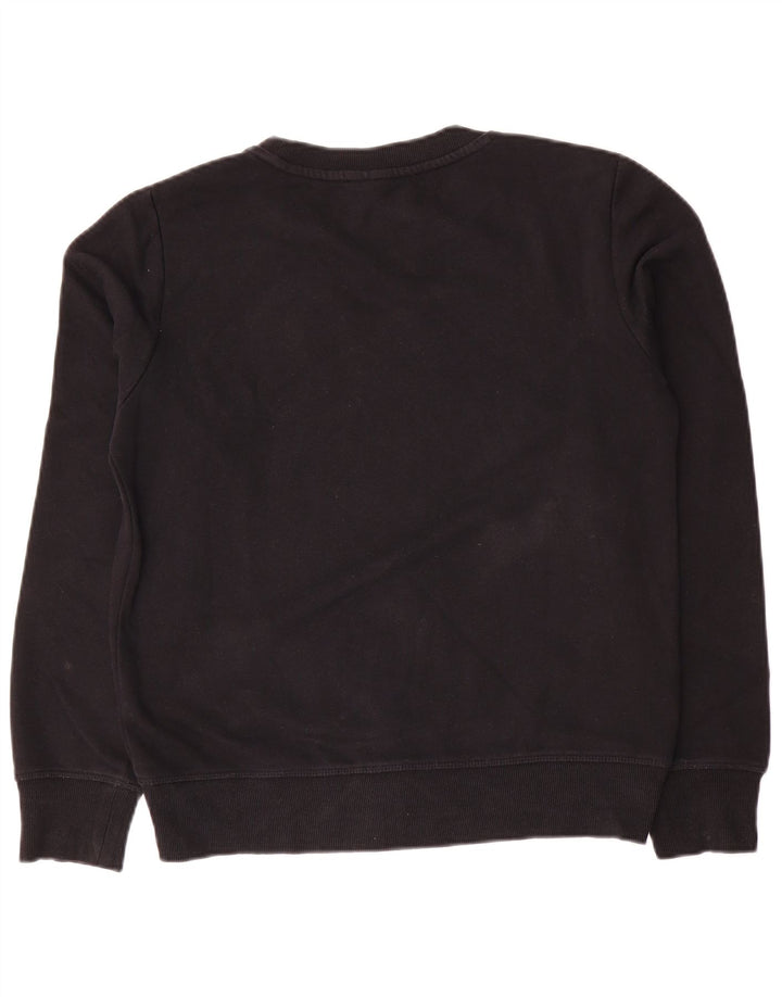 Felpa con grafica Champion da donna, maglione UK 14, cotone nero medio