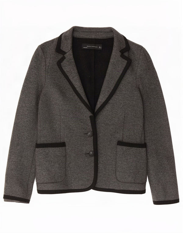 Giacca blazer in maglia a 2 bottoni da donna Zara UK 10 piccola grigia