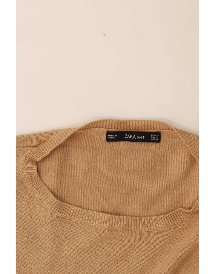Maglione girocollo oversize da donna Zara UK 14 Beige medio
