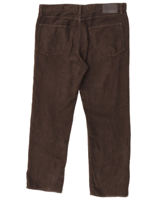 Pantaloni casual dritti da uomo Marks & Spencer W36 L29 cotone marrone