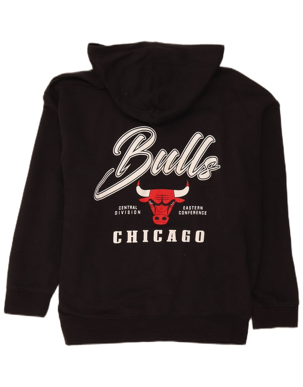Felpa con cappuccio ampia grafica NBA Chicago Bulls da ragazzo 13-14 anni XL Nera