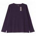 Top manica lunga da donna Marks & Spencer UK 22 2XL cotone blu navy
