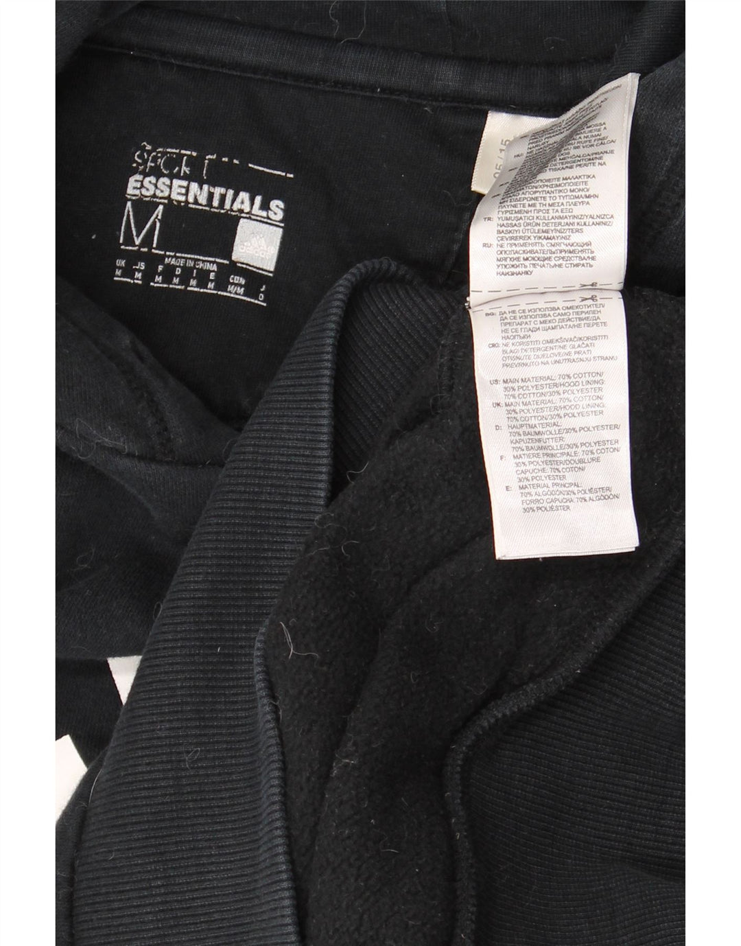 Felpa con cappuccio grafica da uomo ADIDAS, cotone nero medio