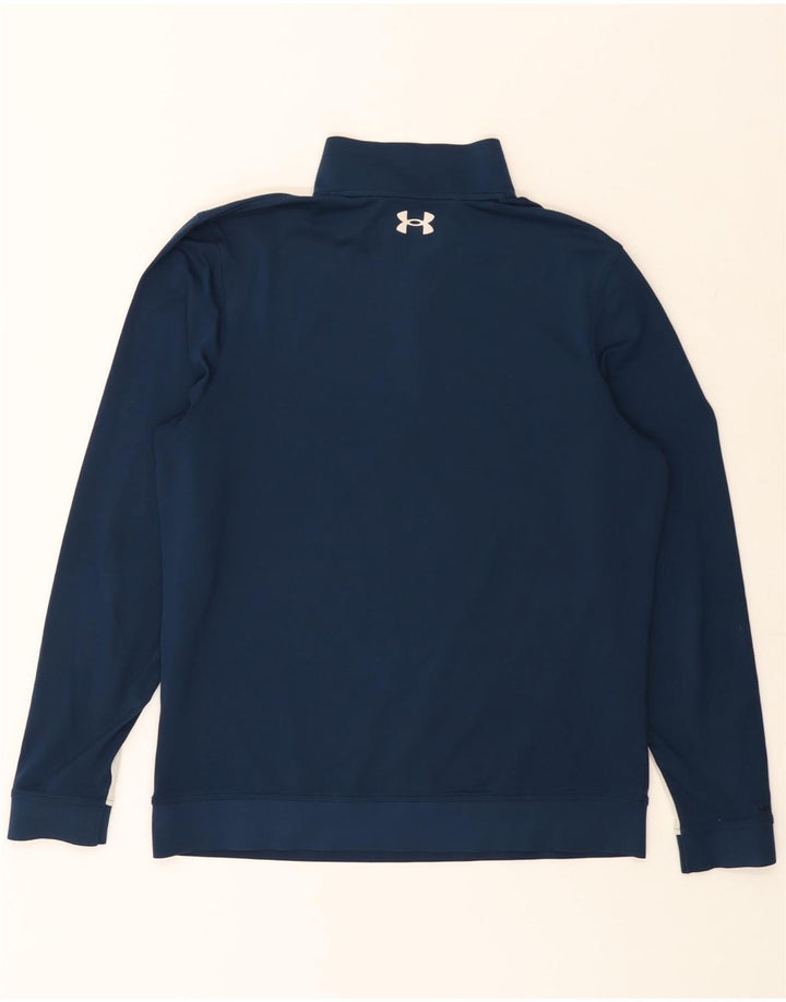 UNDER ARMOUR Felpa da uomo con collo con zip, maglione color block medio blu navy