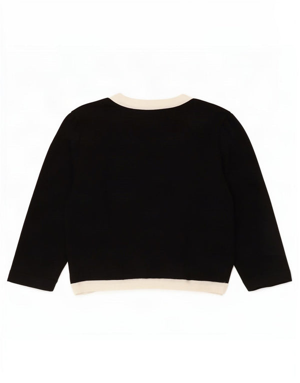 Monsoon Top Cardigan Corto da Donna con Maniche a 3/4 UK 14 Large Nero Colourblock