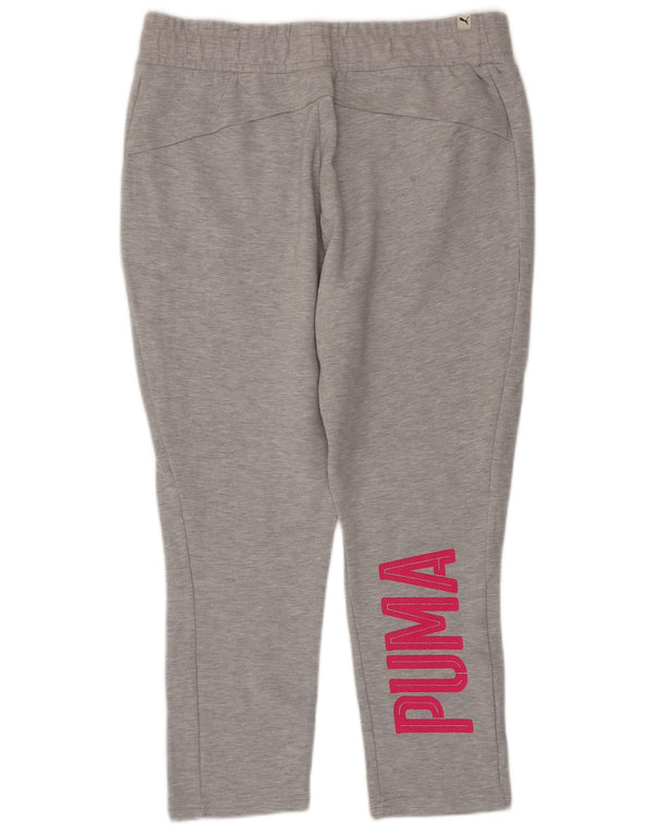 Pantaloni da tuta con grafica PUMA da donna UK 14 Large Grigio Cotone