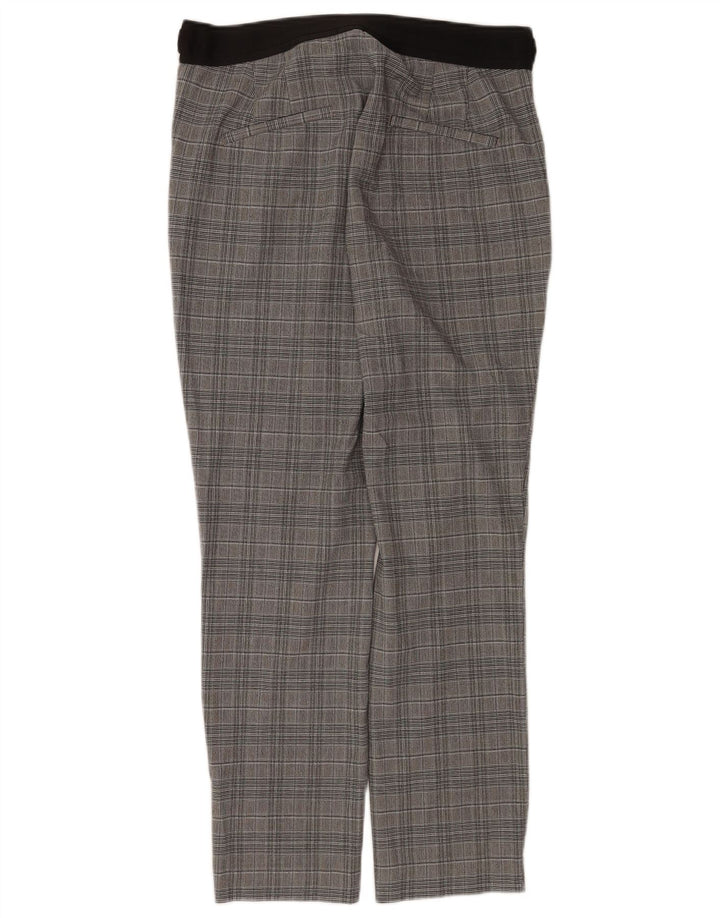 Pantaloni da abito dritti da donna Zara grandi W32 L28 poliestere a quadri grigi