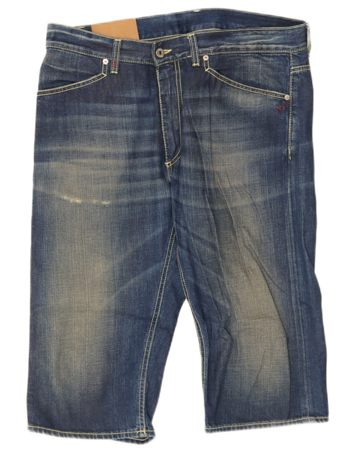 Pantaloncini di jeans da uomo Dondup W36 grandi in cotone blu