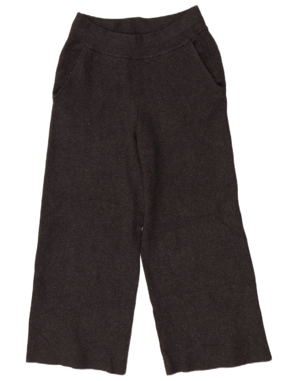 Pantaloni da tuta da donna a gamba larga in maglia Massimo Dutti UK 4 XS Nero