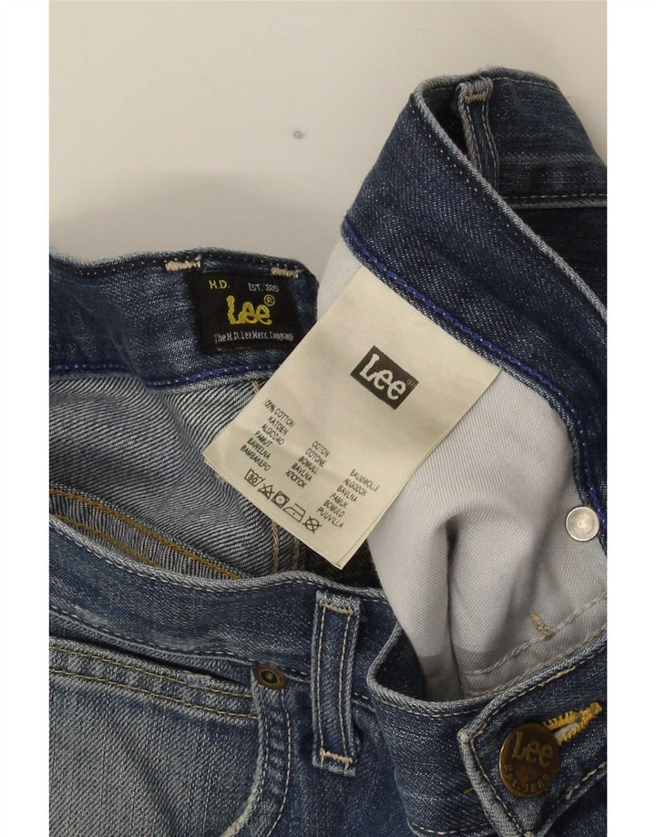 Pantaloncini corti in denim invecchiato Lee da uomo a 5 tasche W34 grande cotone blu