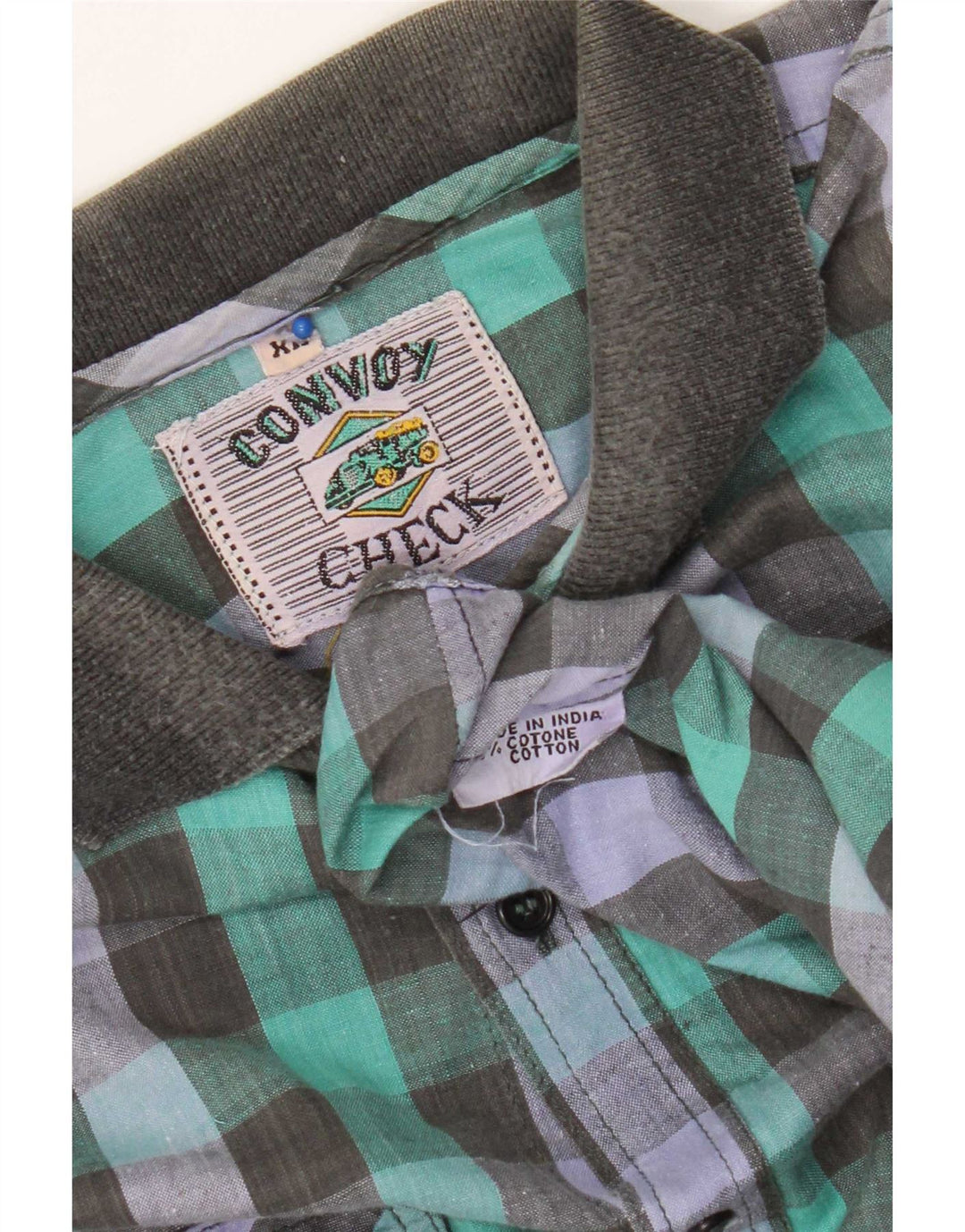 Camicia vintage da uomo XL in cotone a quadretti multicolore