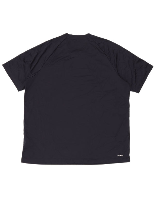 T-shirt Adidas Aeroready da uomo Top 2XL poliestere blu navy