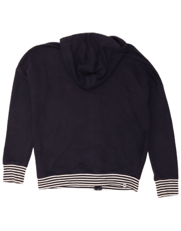 Maglione con cappuccio e zip grafica da donna Puma UK 12 Medio Blu Navy Cotone