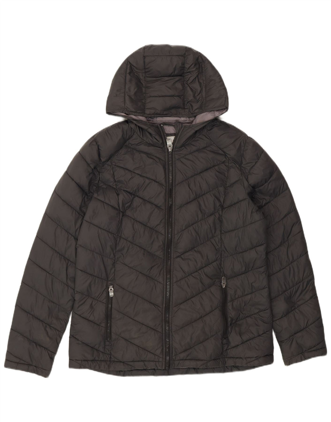 Giacca imbottita con cappuccio da donna Fat Face UK 14 grande nylon grigio