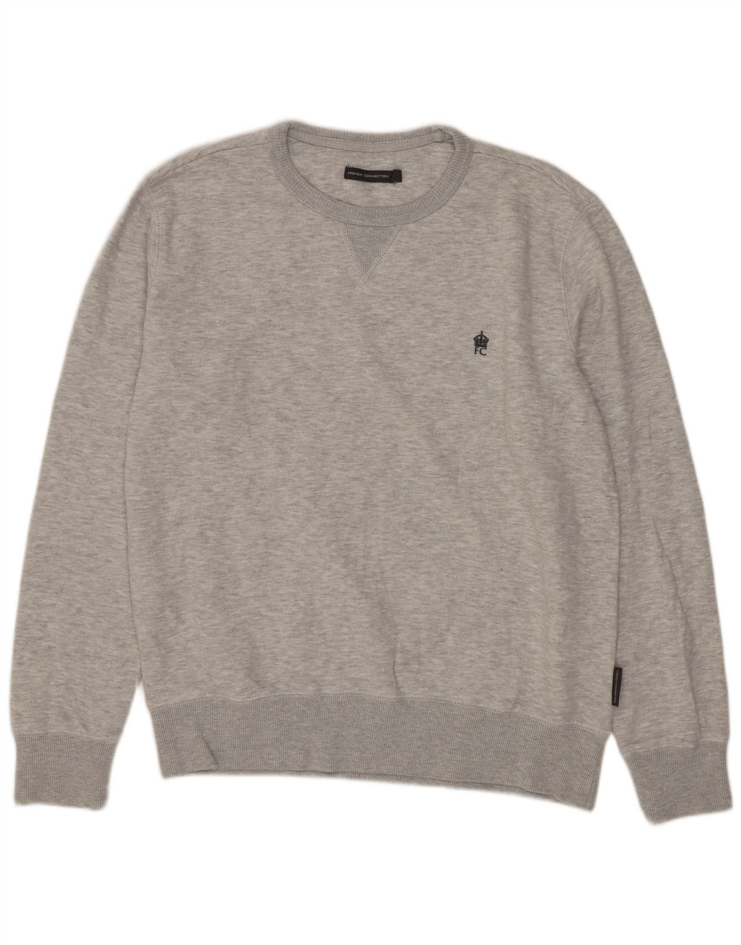 Felpa da uomo French Connection Maglione grande cotone grigio