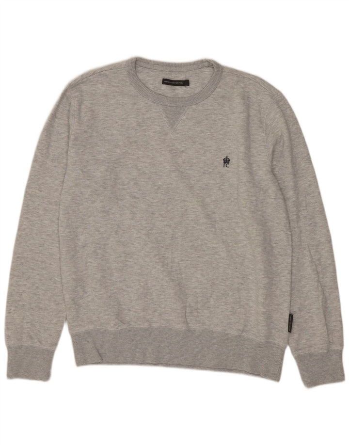 Felpa da uomo French Connection Maglione grande cotone grigio