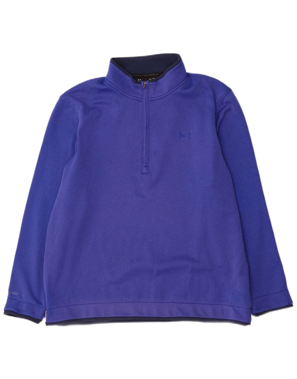 Felpa da uomo Under Armour con zip e collo maglione XL blu poliestere
