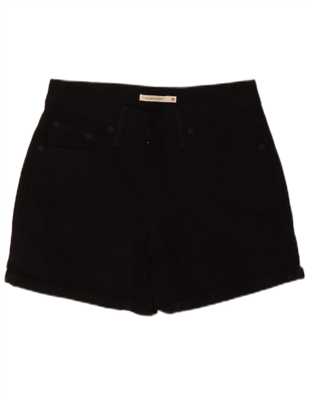 LEVI'S Womens Denim Shorts W28 Medium Black Cotton