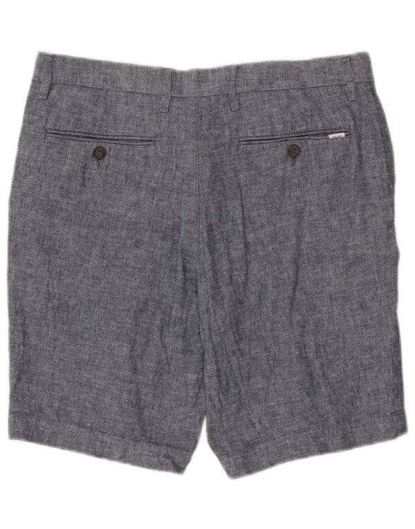 Pantaloncini chino da uomo Marks & Spencer W32 lino blu medio