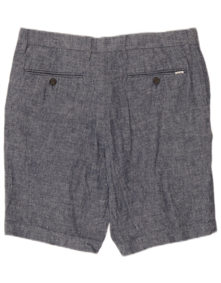 Pantaloncini chino da uomo Marks & Spencer W32 lino blu medio