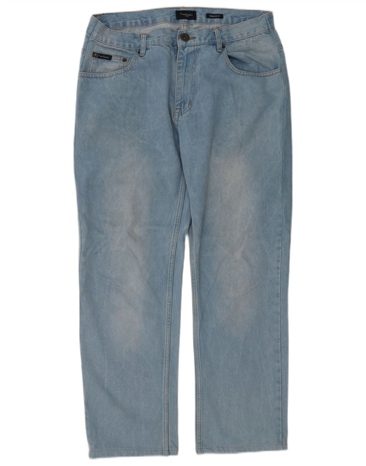Jeans dritti da uomo vestibilità regolare Pierre Cardin W36 L29 cotone blu