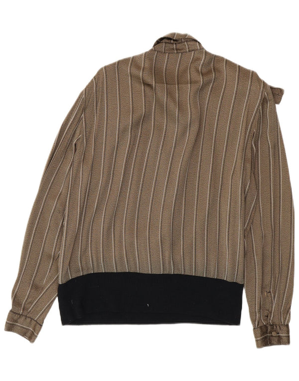 Camicetta oversize militare vintage da donna IT 44 a righe medie color kaki