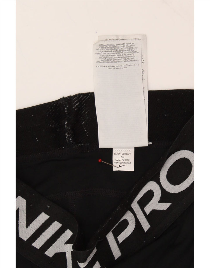 NIKE Womens Graphic Leggings UK 4 XS  Black Polyester Vintage Nike and Second-Hand Nike from Messina Hembry 