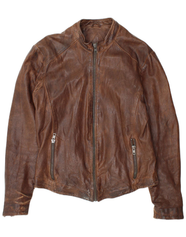 Giacca in pelle da uomo Be Edgy UK 40 Large in pelle marrone
