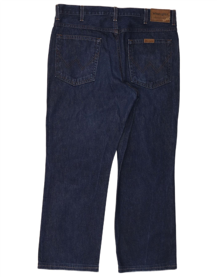 Jeans dritti da uomo Wrangler vestibilità regolare W38 L27 cotone blu navy