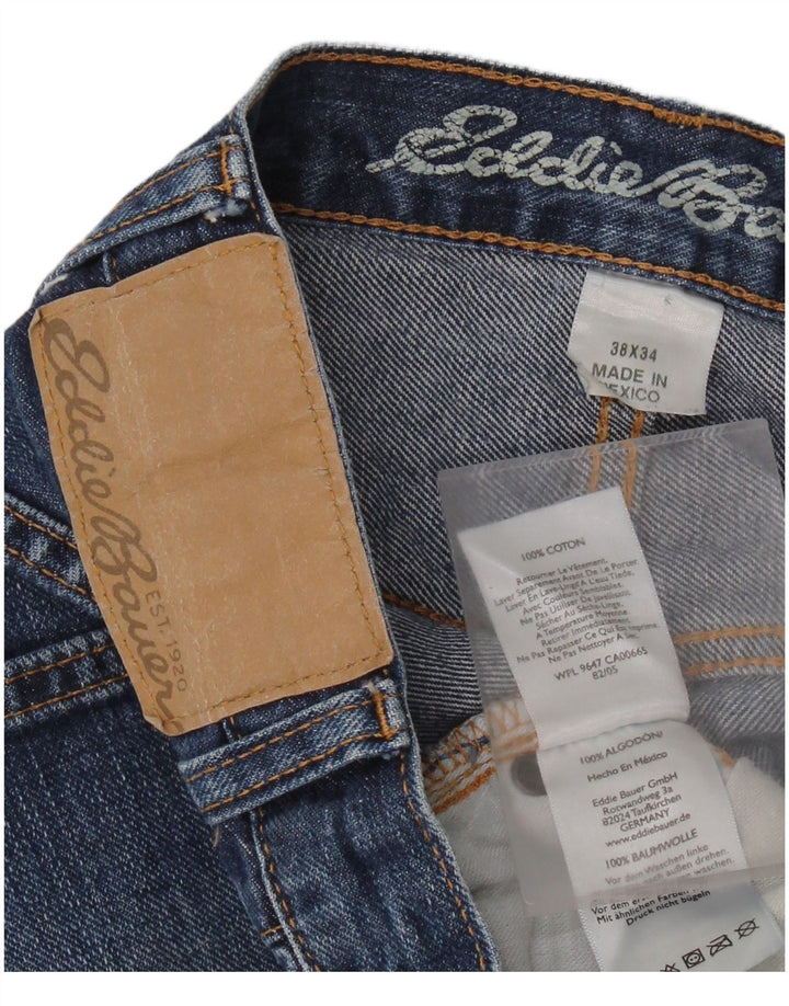 Jeans dritti da uomo con vestibilità rilassata Eddie Bauer W38 L34 cotone blu