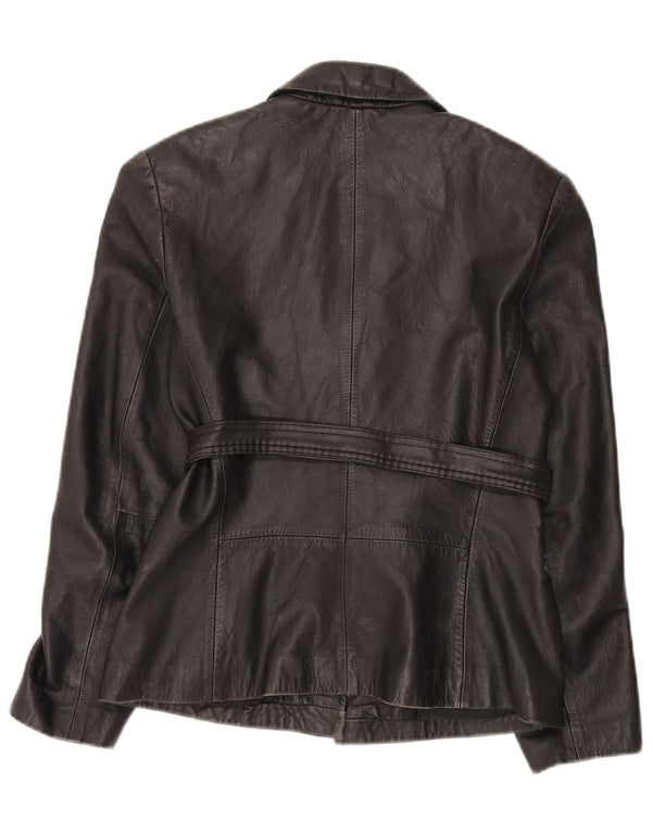 Giacca in pelle da donna International Concepts US 6 media nera