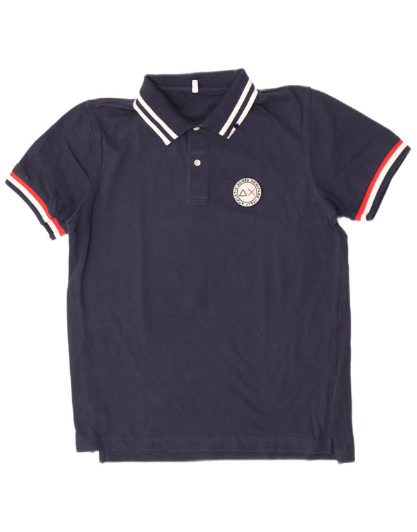Polo regolare a maniche corte da ragazzo Sun68 13-14 anni in cotone blu navy