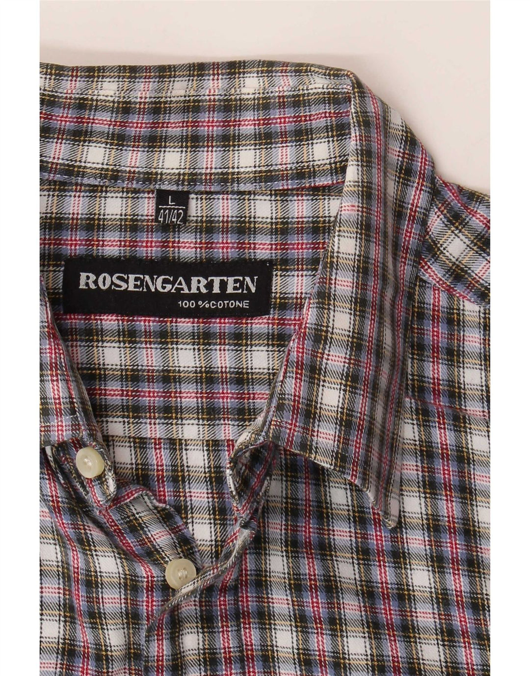 Camicia da uomo in flanella Rosengarten taglia 41/42 grande cotone a quadri multicolore