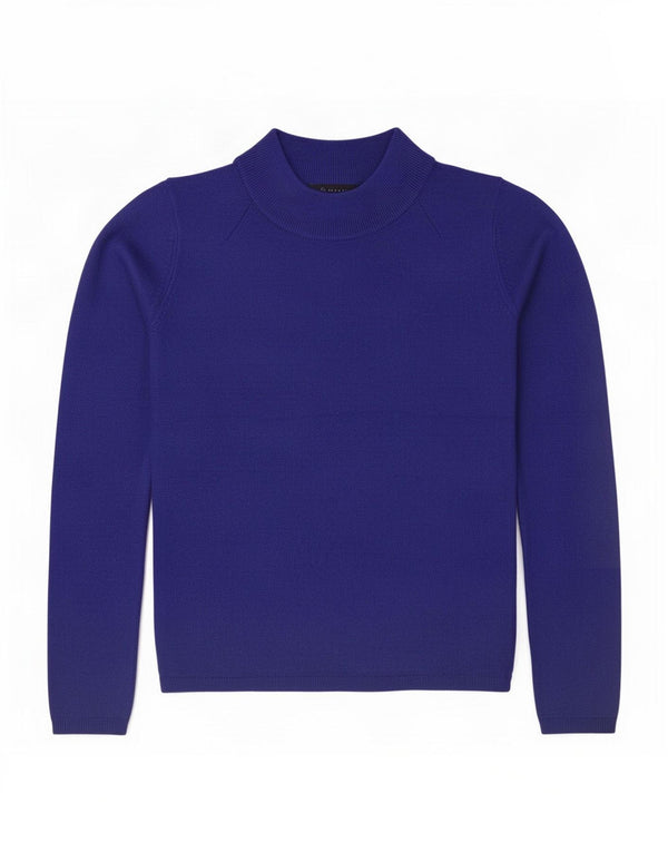 Maglione maglione a collo alto da donna Marks & Spencer UK 8 piccolo acrilico blu