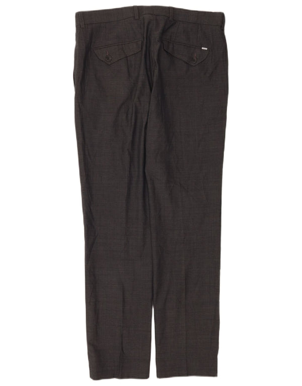 Pantaloni da abito moderni slim fit Marks & Spencer da uomo W32 L31 lana grigia
