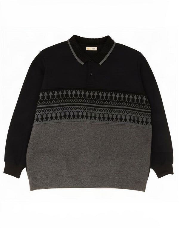 Maglione maglione collo alto da uomo Marks & Spencer 2XL cotone color block nero