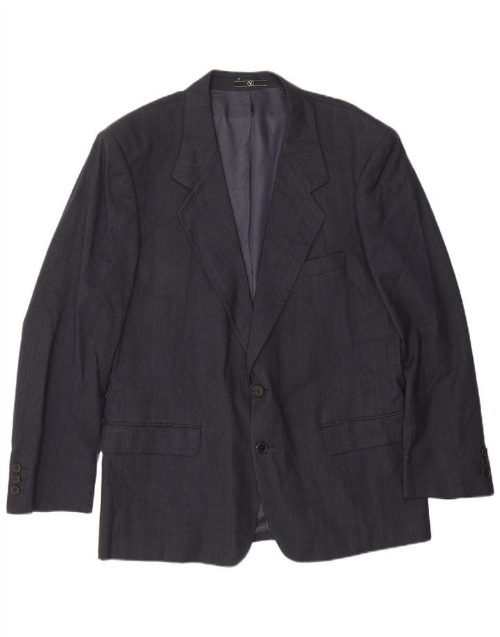 Giacca blazer da uomo a 2 bottoni Valentino IT 52 XL in lana vergine blu navy